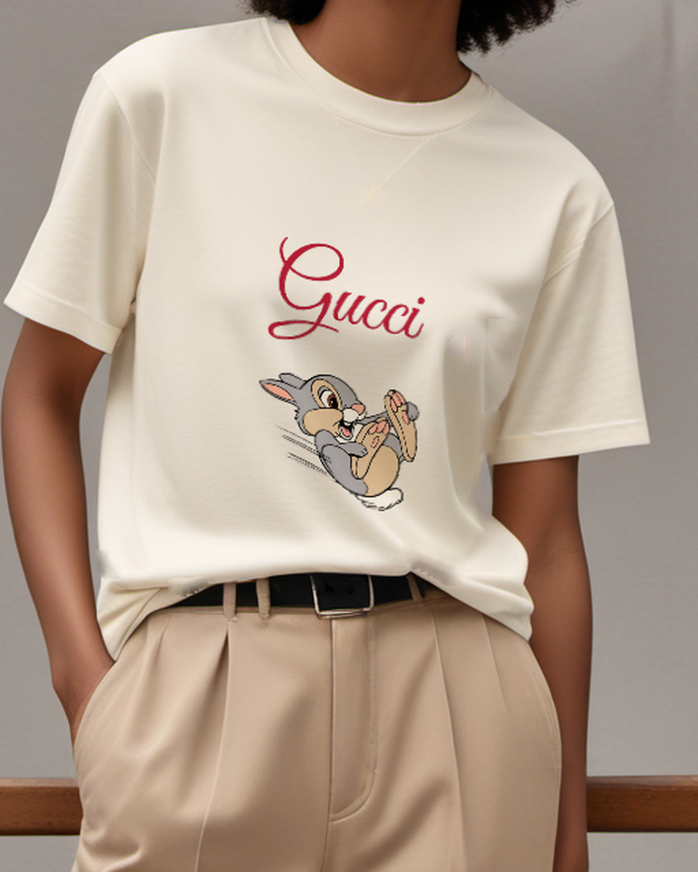 Ivory Bird Design 10953 Graphic T-Shirt - model wearing view