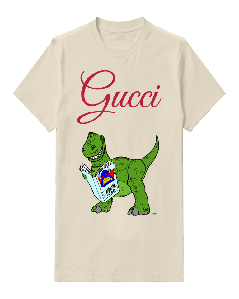 Ivory Green Dinosaur Open Book Graphic T-Shirt - front product view