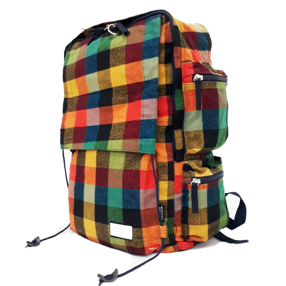 Multicolor Plaid Multi-Pocket Drawstring Fashion Daily Bag