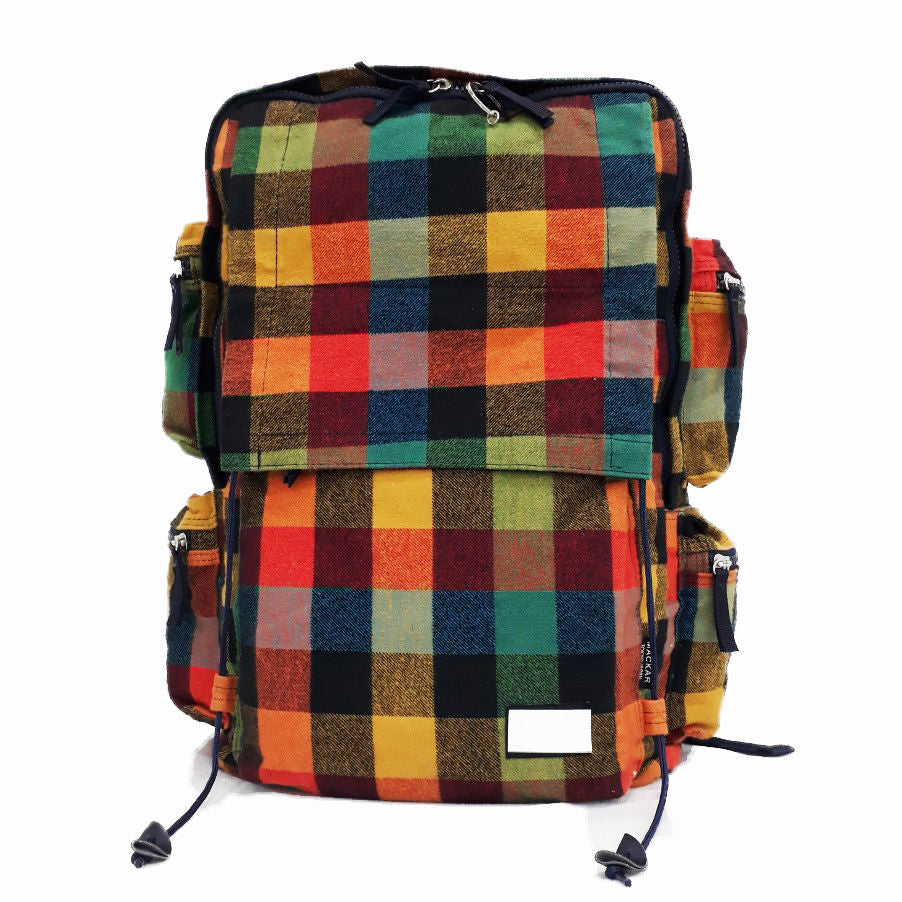 Multicolor Plaid Multi-Pocket Drawstring Fashion Daily Bag