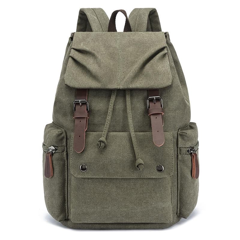 Vintage Tone Leather Buckle Drawstring Casual Everyday Bag