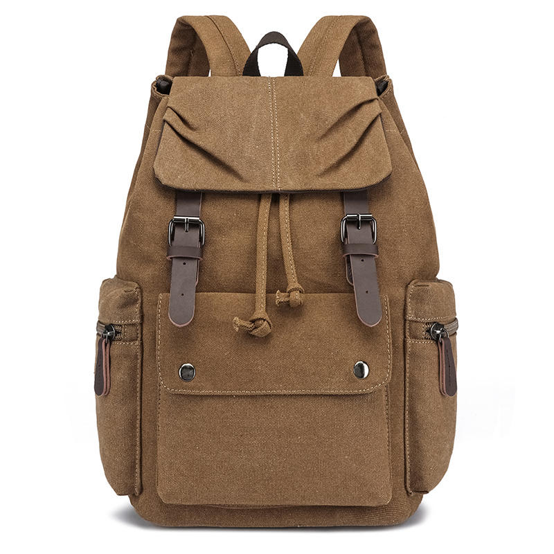 Vintage Tone Leather Buckle Drawstring Casual Everyday Bag