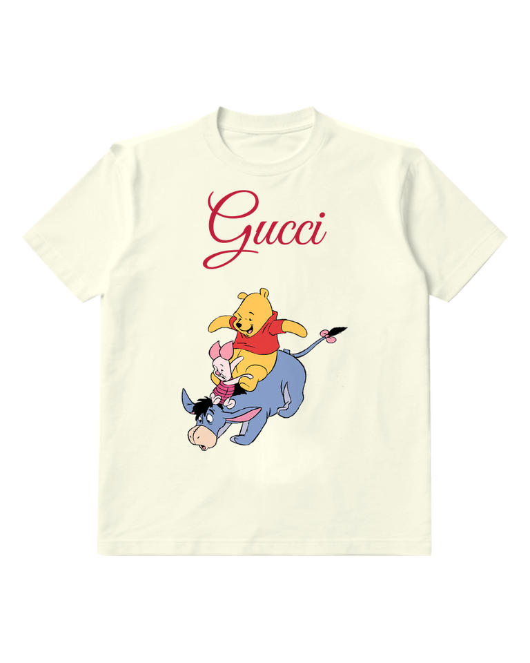 Ivory Pooh Piglet Eeyore On Horseback Graphic T-Shirt - front product view