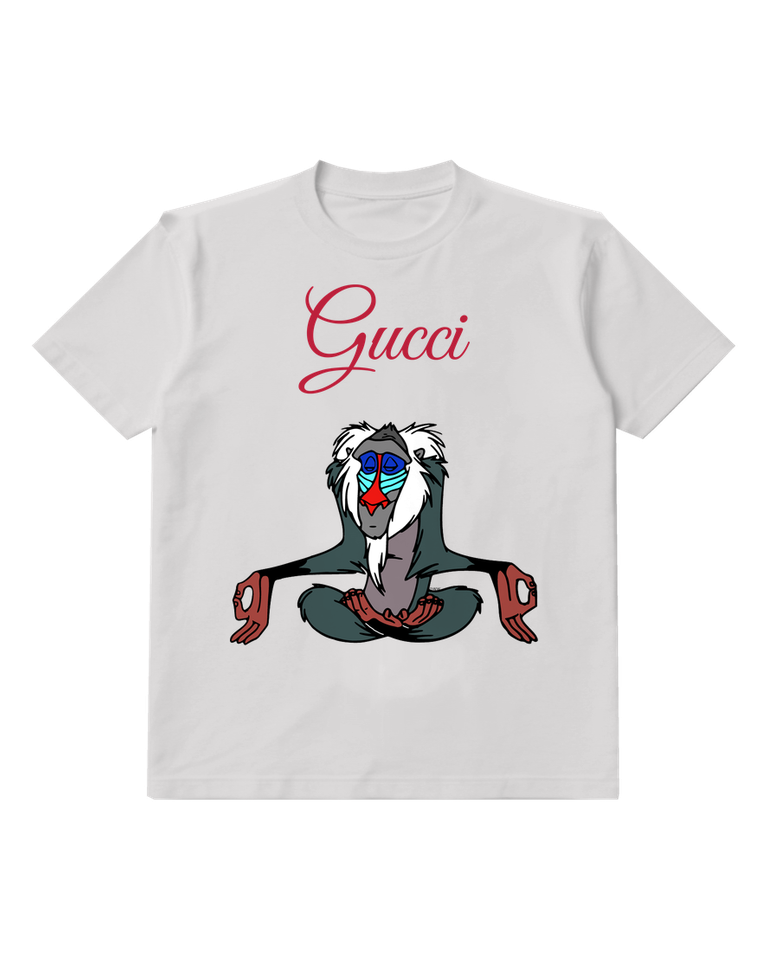 Light Gray Mandrill Seated Meditation Graphic T-Shirt - front product view