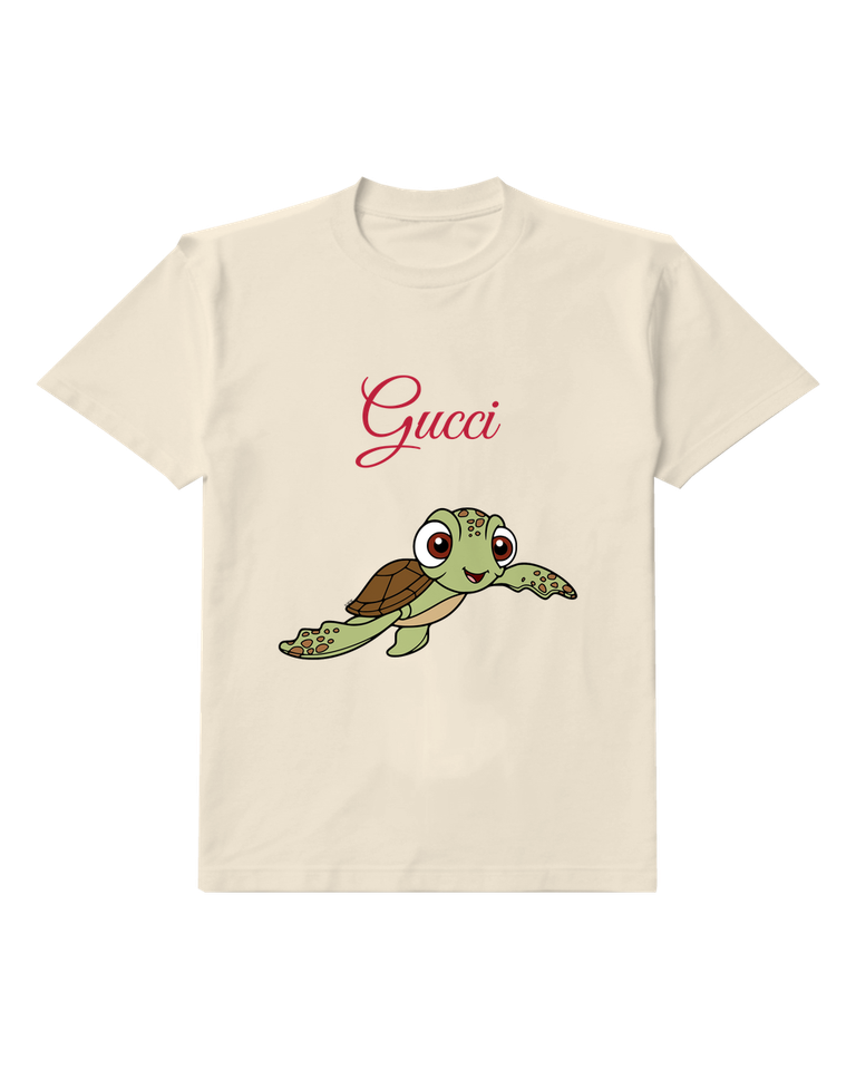 Ivory Little Turtle Wide Eyes Graphic T-Shirt - front product view