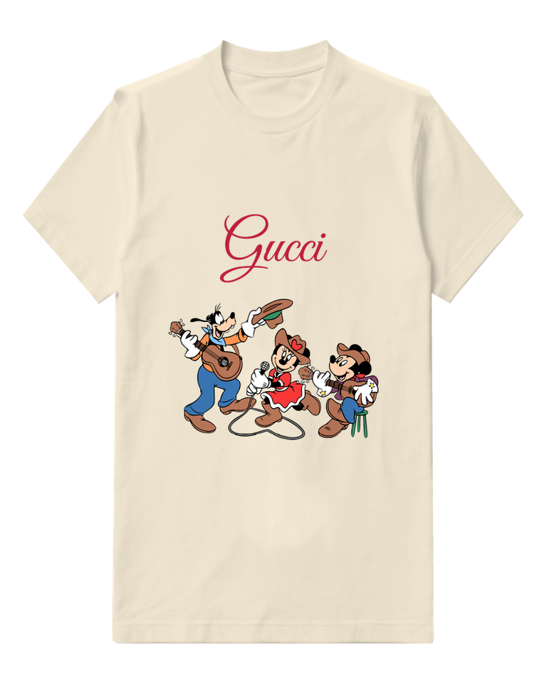 Ivory Goofy And Minnie In Cowboy Attire Graphic T-Shirt - front product view