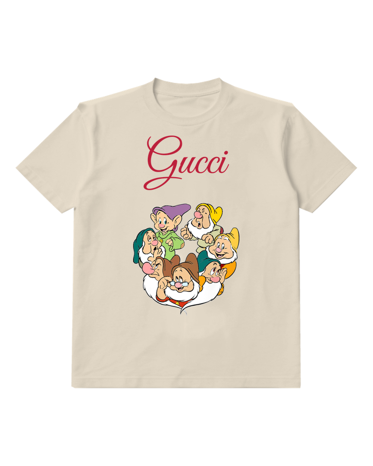 Ivory Seven Dwarfs In Circular Group Graphic T-Shirt - front product view