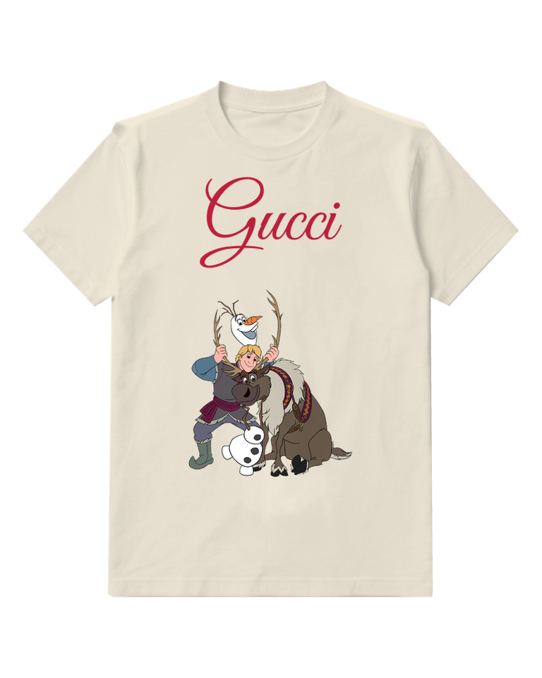 Ivory Olaf Kristoff Sven Standing Together Graphic T-Shirt - front product view