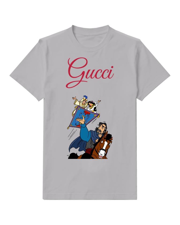 Light Gray Aladdin Jasmine And Abu On Magic Carpet Graphic T-Shirt - front product view