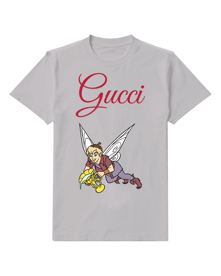 Light Gray Purple Fairy Carrying Yellow Bundle Graphic T-Shirt - front product view