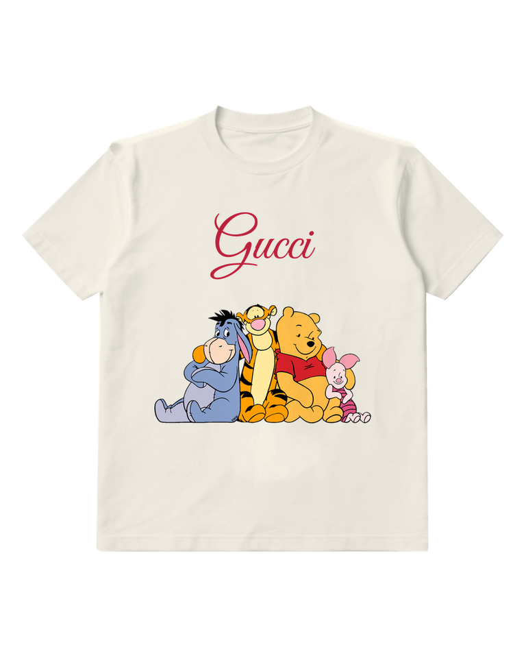 Light Gray Eeyore Tigger Pooh Sitting Together Graphic T-Shirt - front product view