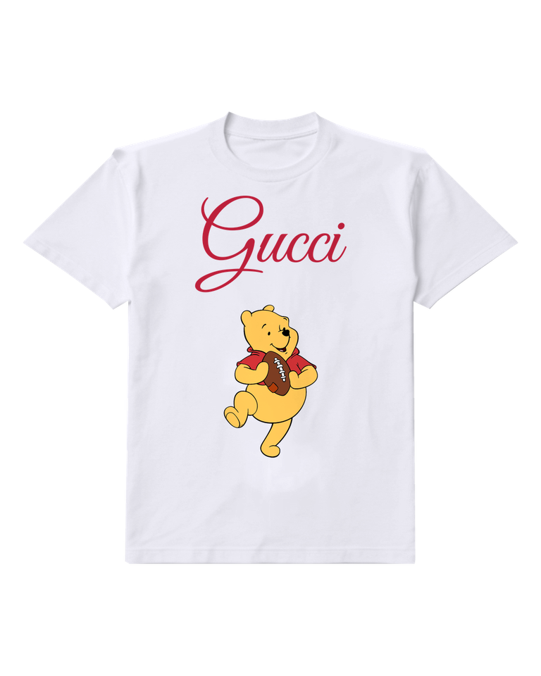 White Bear Cheerful Skipping Step Graphic T-Shirt - front product view