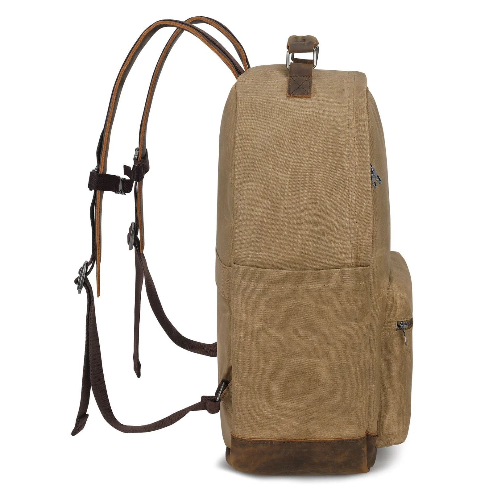 Khaki Casual Everyday Bag with Multi-Pocket Design