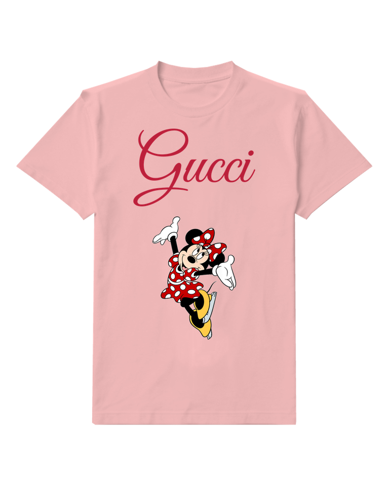 Blush Pink Mouse Red Dotted Dress Leap Graphic T-Shirt - front product view