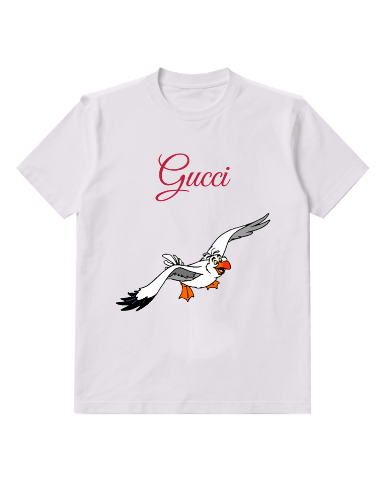 White Seabird Sweeping Wings Graphic T-Shirt - front product view
