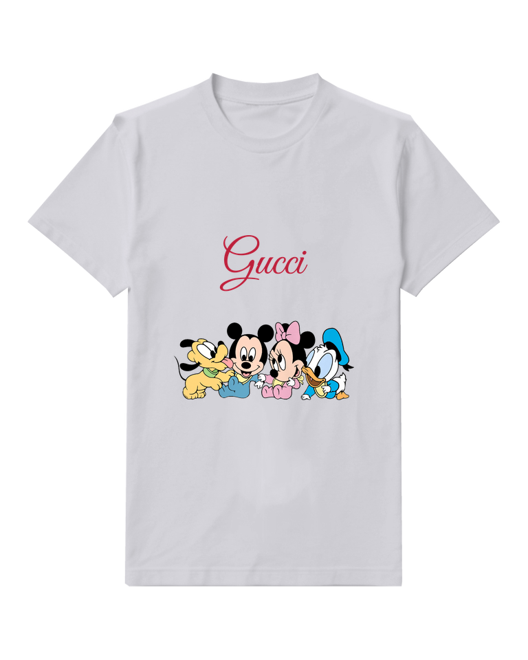 Light Gray Mickey Minnie Pluto In Playful Group Graphic T-Shirt - front product view