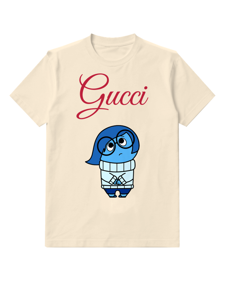 Ivory Blue Figure Patterned Sweater Graphic T-Shirt - front product view
