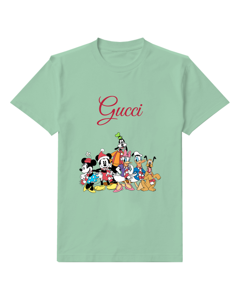 Sage Green Mickey Mouse In Festive Attire Graphic T-Shirt - front product view