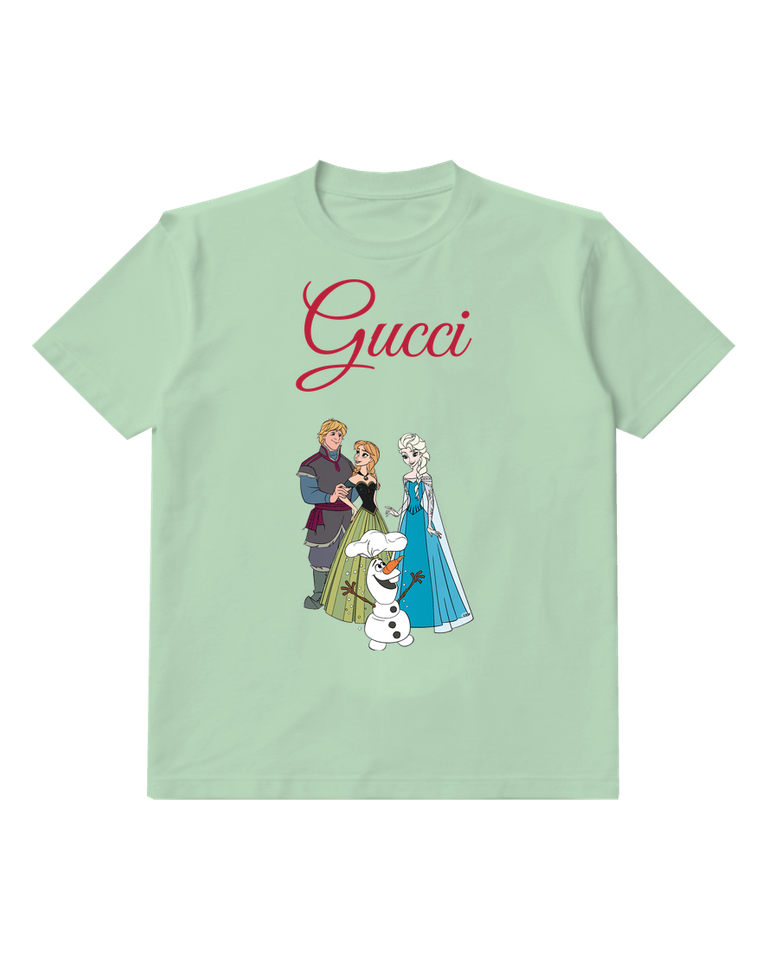 Sage Green Anna Elsa Kristoff Olaf Together Graphic T-Shirt - front product view