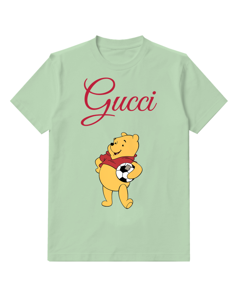 Sage Green Bear Black White Soccer Ball Graphic T-Shirt - front product view