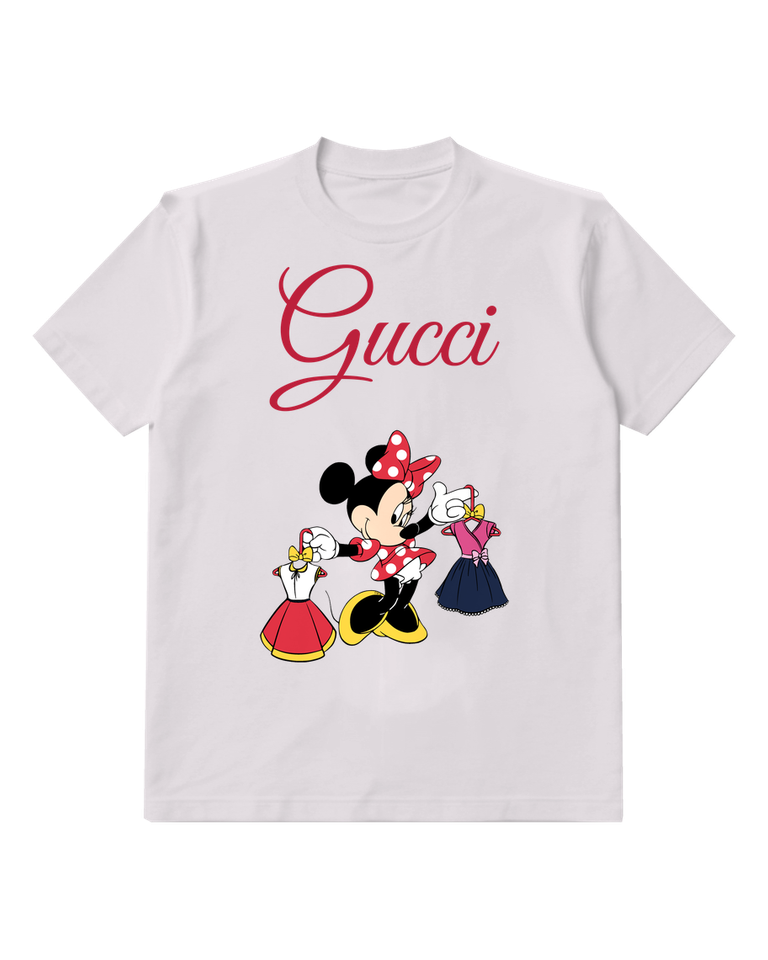 Light Gray Mouse Colorful Shopping Bags Graphic T-Shirt - front product view