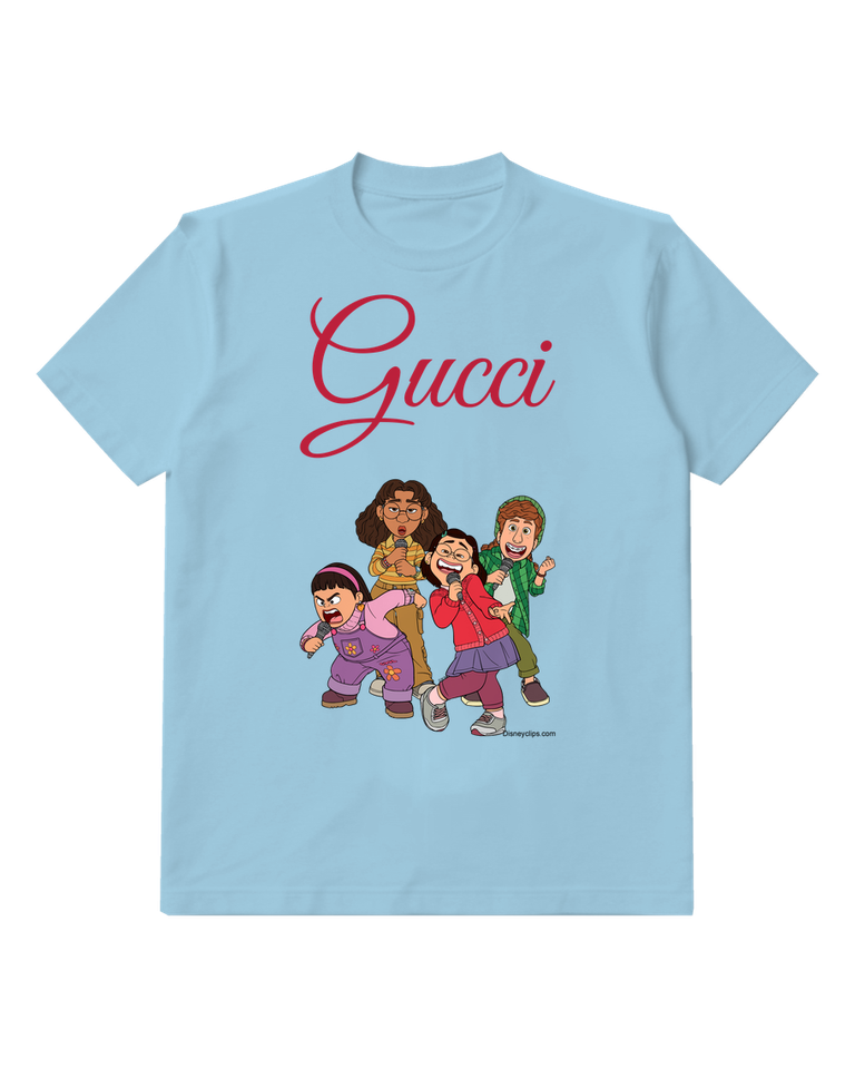 Sky Blue Girl With Microphone Graphic T-Shirt - front product view