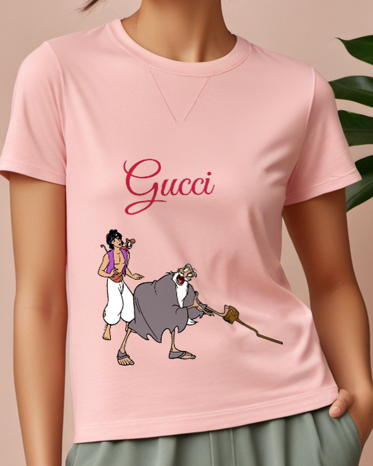 Blush Pink Aladdin Abu Jafar In Dynamic Chase Graphic T-Shirt - model wearing view
