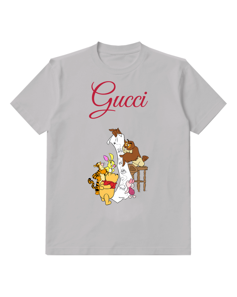 Light Gray Winnie The Pooh And Friends Examine Map Graphic T-Shirt - front product view