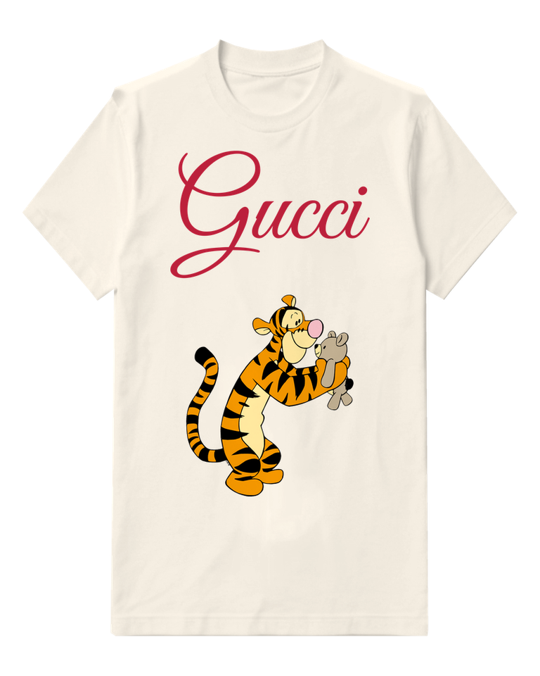 Ivory Tiger Cheek Paws Smile Graphic T-Shirt - front product view
